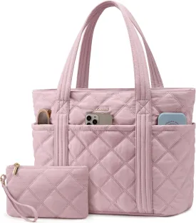 LOVEVOOK Puffer Tote Bag for Women, Puffy Work Handbag, Travel Shoulder Carry On Bag with Zipper for Teacher Nurse Gym