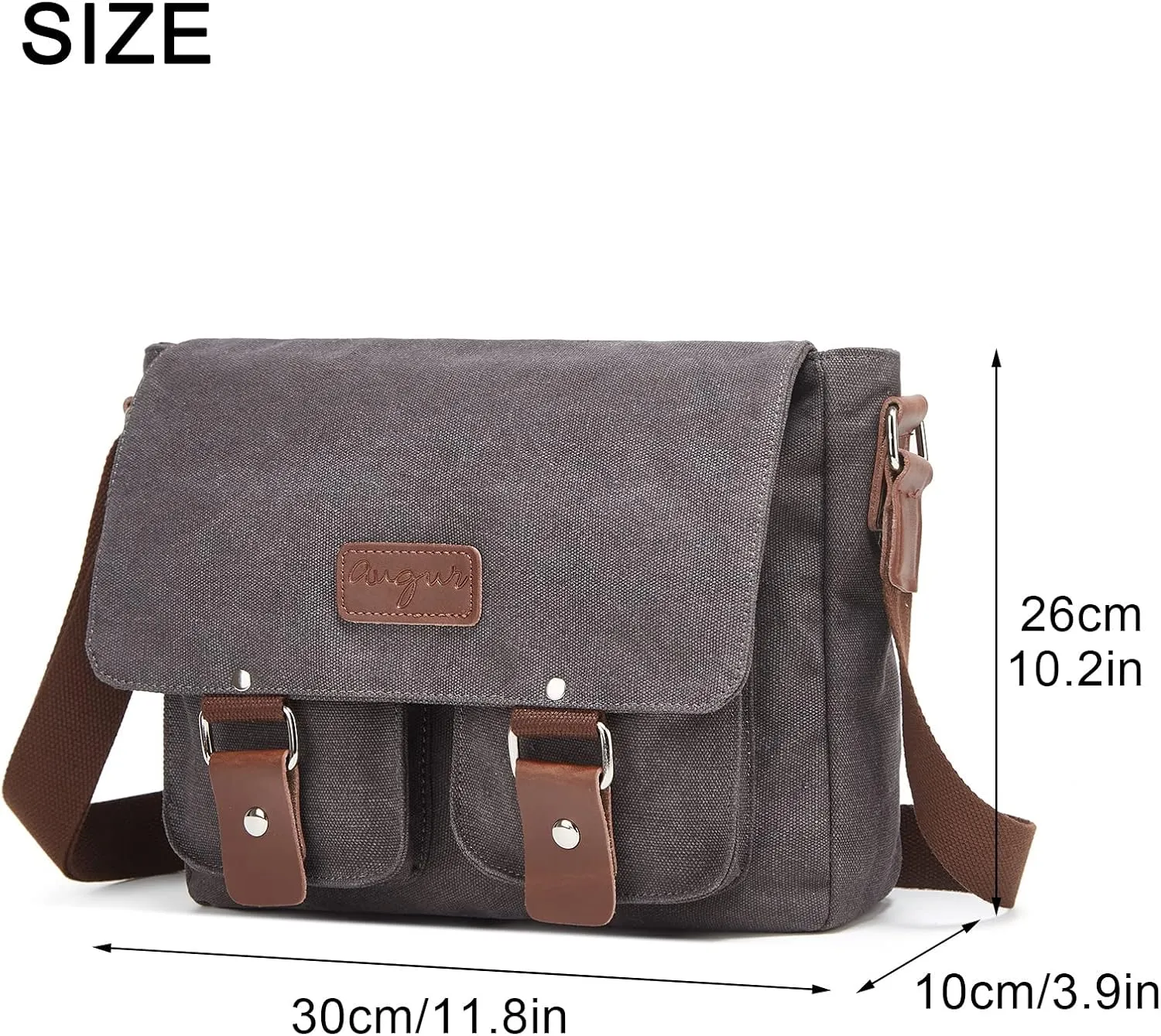 Messenger Bag for Men, Canvas Satchel Shoulder Bag Vintage Crossbody 13.3Inch Laptop Bag