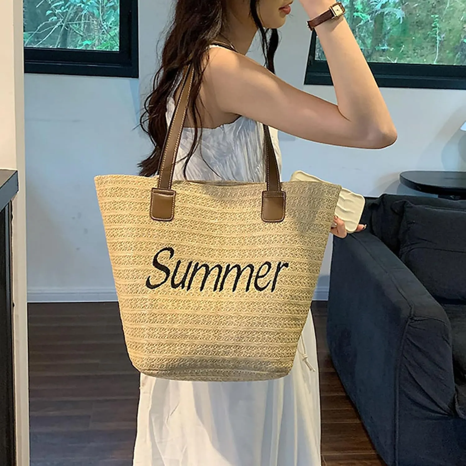 Purses and Handbags for Women Fashion Versatile Satchel Purses with Multi Zipper Pocket Casual Daily Bag(Khaki)