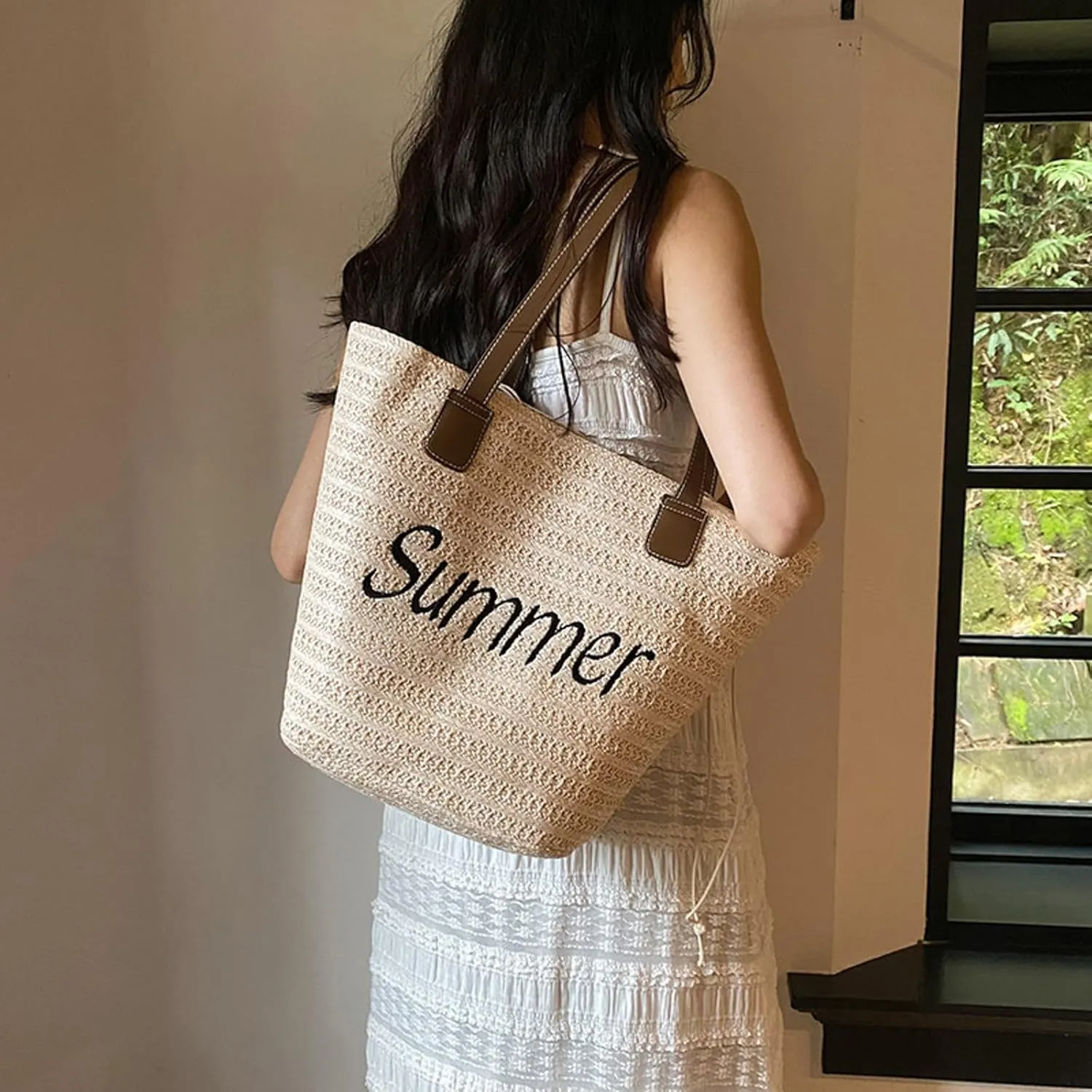 Purses and Handbags for Women Fashion Versatile Satchel Purses with Multi Zipper Pocket Casual Daily Bag(White)