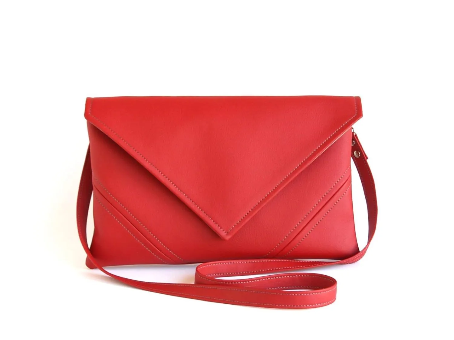 Red Clutch Bag Bridesmaid Clutch Handmade Vegan Leather Clutch Purse Gift For Her Evening Bag Vegan Purse Envelope leather Clutch Evening Clutch