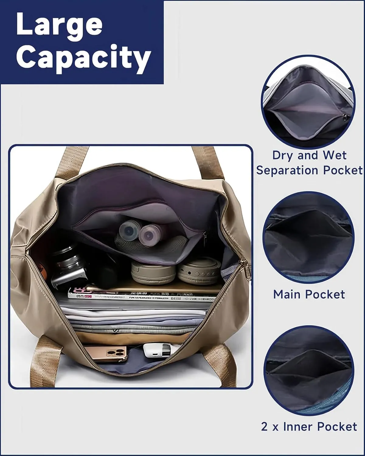 Rolling Duffle Bag with Detachable Wheels and Adjustable Shoulder Strap, Large Expandable Foldable Carry On Luggage Bag with Handle and Suitcase Sleeve, Weekend Travel Airplane 25L-55L