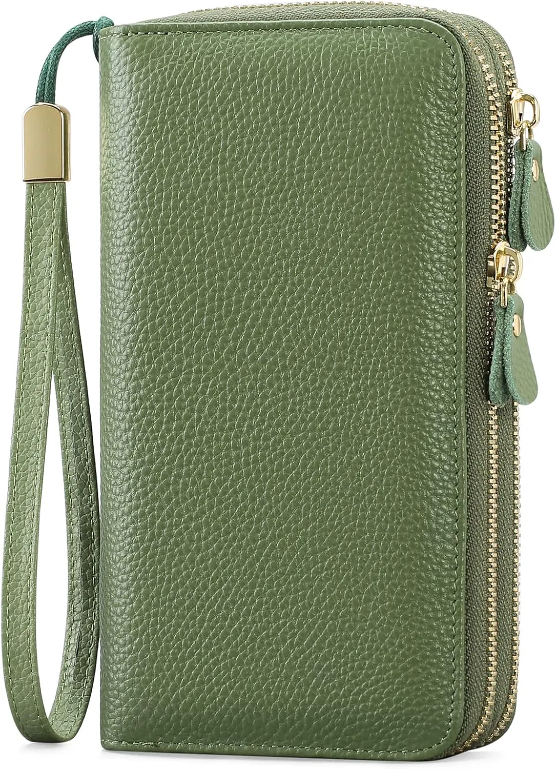 SENDEFN Leather Women Wallet RFID Blocking Zipper Around Phone Holder Clutch Wristlet Large Capacity
