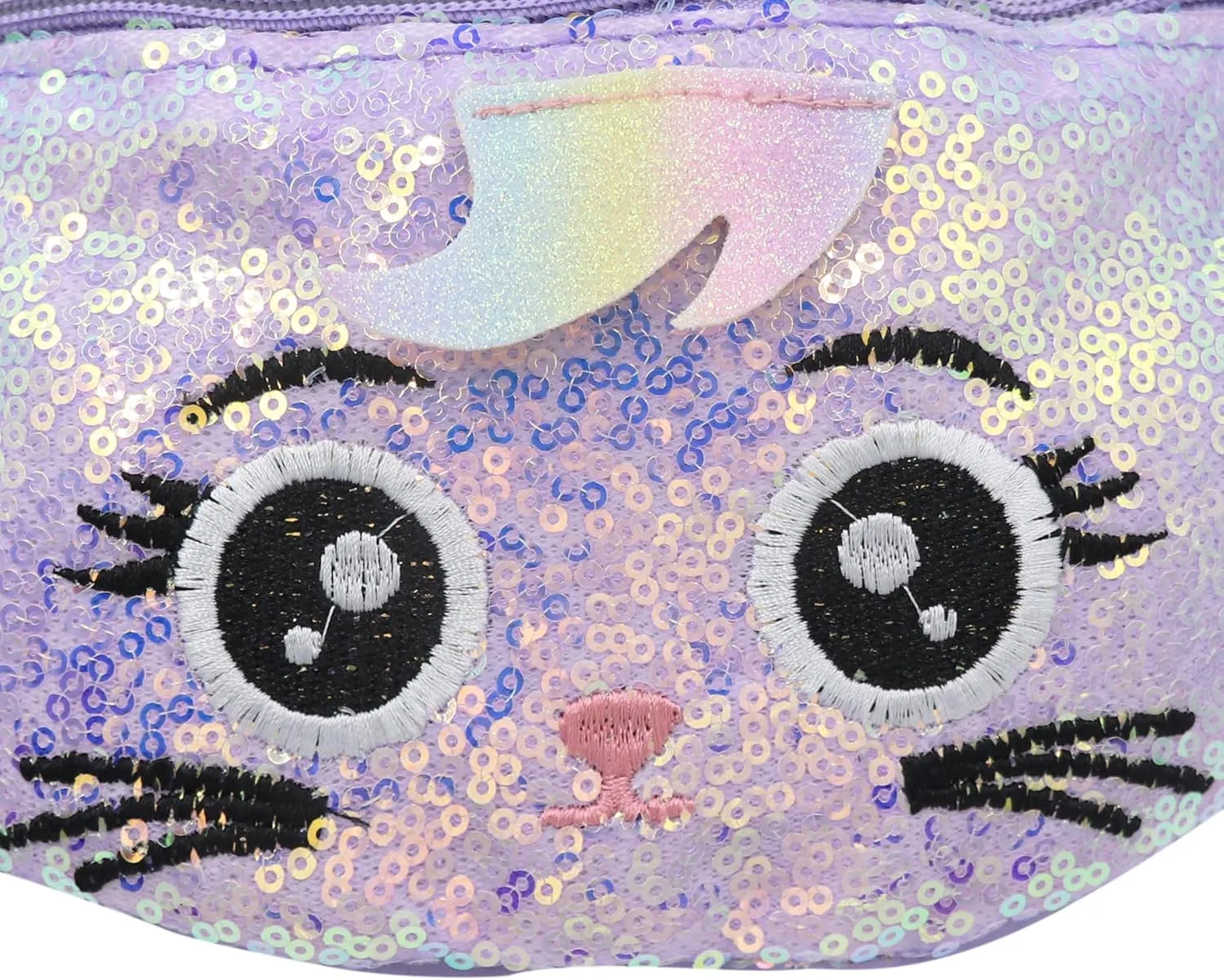 Sequins Cute Cat Fanny Pack Unicorn Crossbody Shoulder Bag for Girls Sling Bag Animal Chest bag Belt Bag