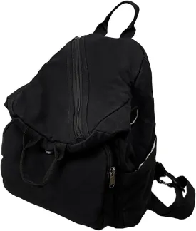 Small Backpack for Women Cute Backpack Ladies Canvas Backpack Purse for Women Men Casual Daypack Fashion Satchel Bag for Daily,Work (Black)