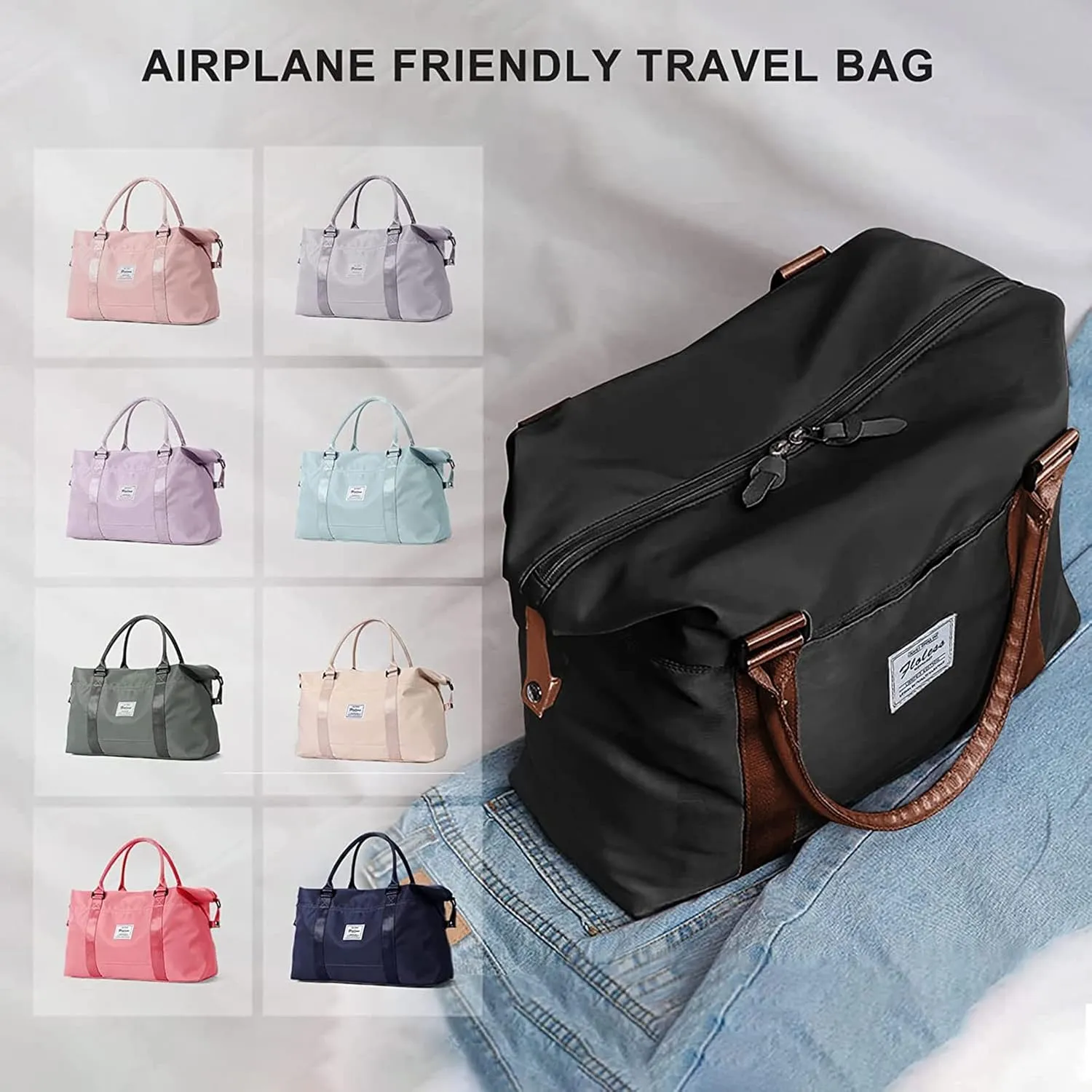 Sport Travel Duffle Large Gym Tote for Women, Weekender Carry-on for Airplane, Ladies Beach Overnight Luggage With Wet Bag Black Large Hospital Bag for Labor and Delivery