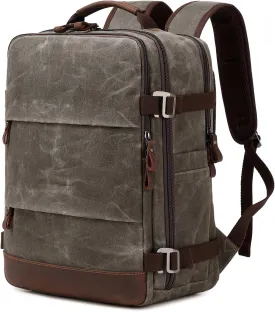 Travel Backpack for Men, Carry On Backpack, Flight Approved Personal Item, 17 inch Laptop Backpack, Light Green