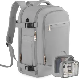Travel Backpack, Large Backpack for Men Women, Flight-approved Carry-on Backpack, 40L Personal Item Travel Backpack, Travel Essentials, Grey