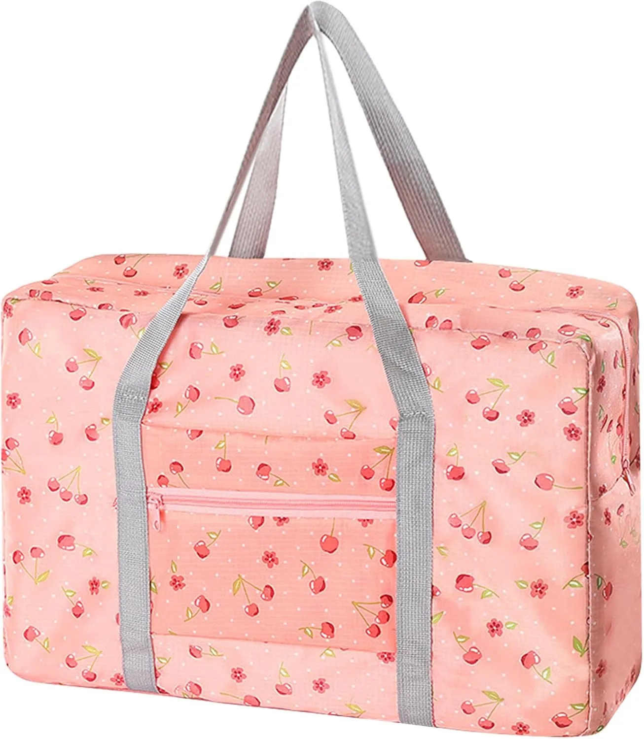 Travel Bag Foldable Luggage Bag Spirit Airlines Personal Item Bag Sports Gym Bag Weekender Overnight Bag Travel Duffel for Women (Pink Cherry)