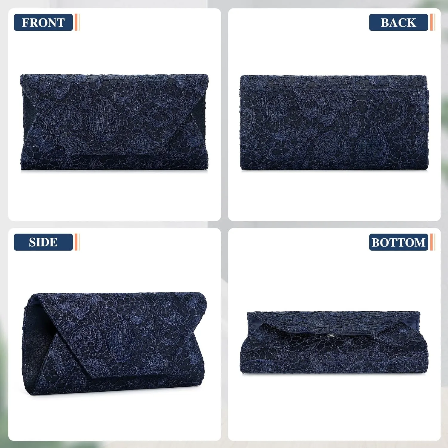 UBORSE Evening Bag Lace Clutch Purse for Women Formal Elegant Envelope Wedding Party Cocktail Crossbody Shoulder Bag