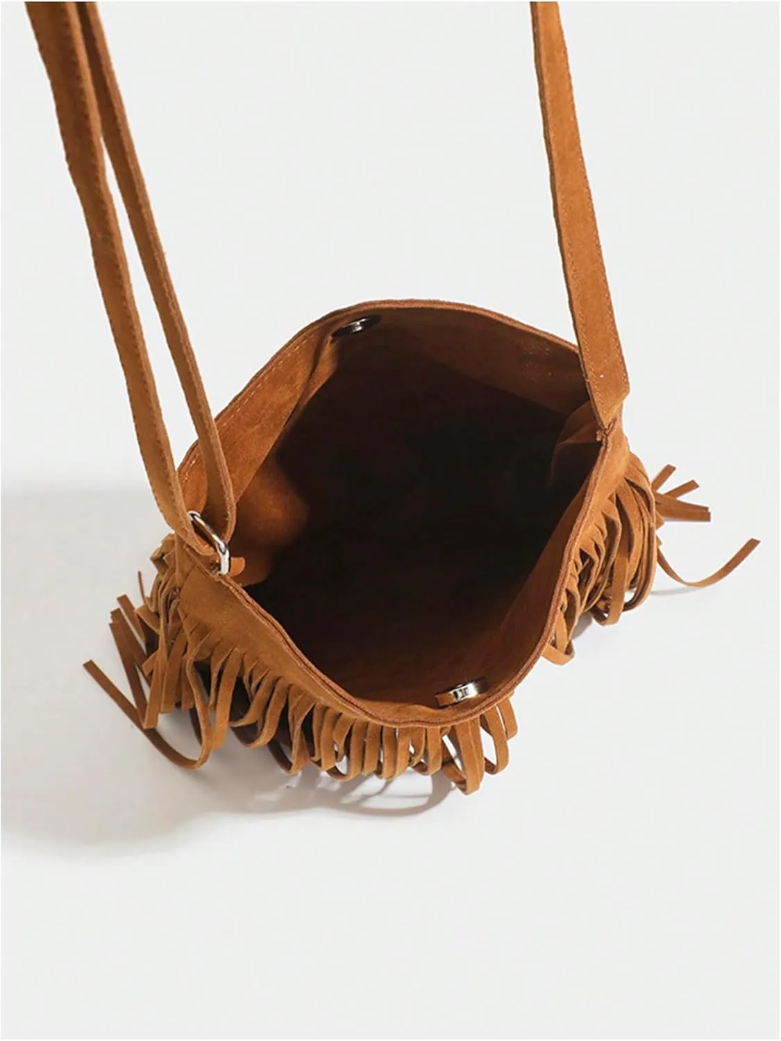 Verdusa Women's Fringe Crossbody Tote Bags Boho Tassel Hobo Shoulder Bag