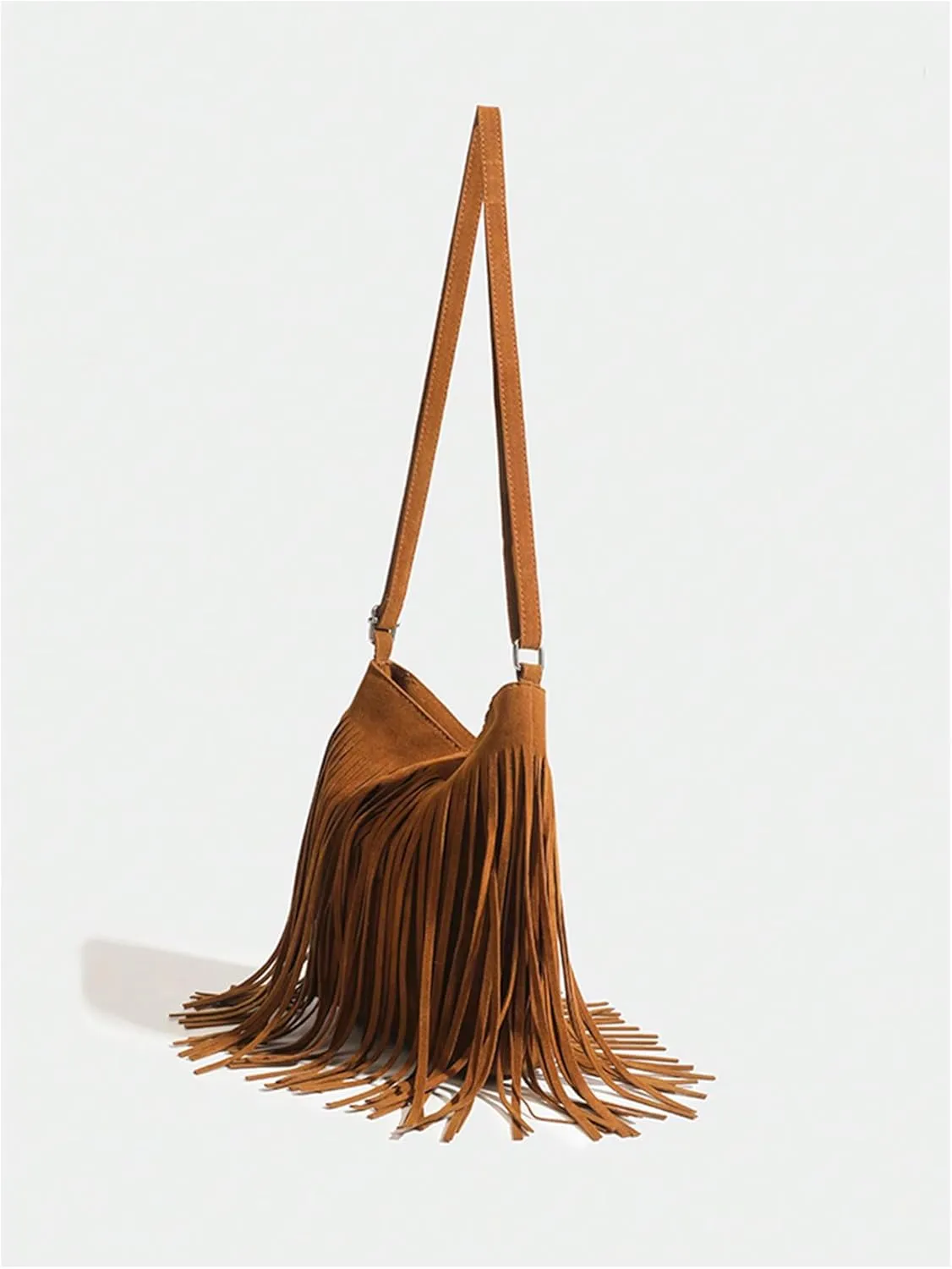 Verdusa Women's Fringe Crossbody Tote Bags Boho Tassel Hobo Shoulder Bag