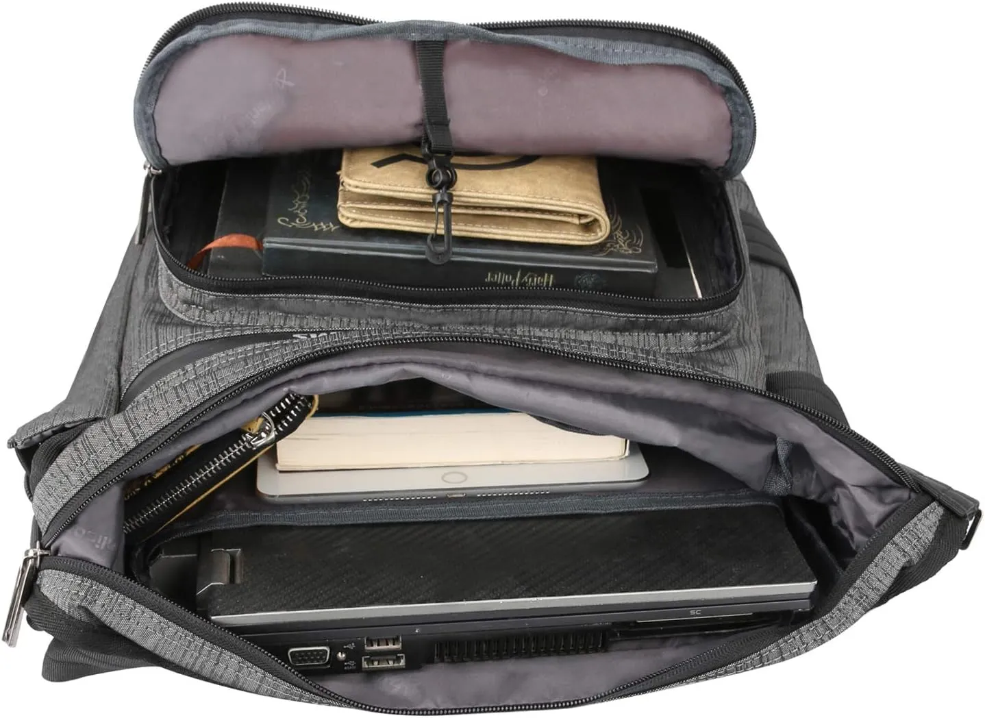Vertical Messenger Bag, Crossbody Bag, Larswon Shoulder Bag Laptop Bag Satchel Khaki