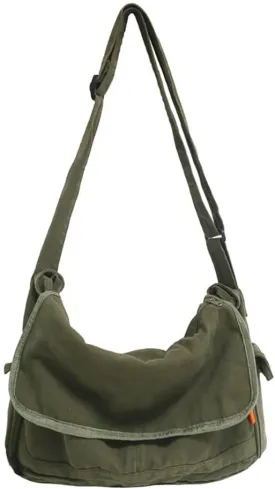 Vintage Canvas Messenger Bag for Men Women Crossbody Bag Satchel Shoulder Bag Harajuku Streetwear
