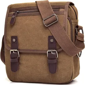 Vintage Canvas Messenger bag for Men Women Crossbody Bag Shoulder Bag Travel Bag for Teen Work Daily Satchel Bag