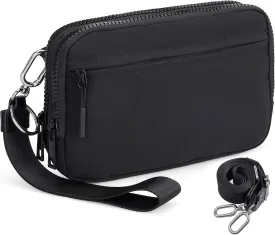 VONAL Wristlet Wallets for Women, RFID Wristlet Purse Built in Wallet, Small Nylon Crossbody Bags, Credit Card Holder