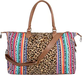 Weekender Bag Duffle Bag For Women Large Travel Tote Bag Overnight Weekend Bags With Shoulder Strap Cow Leopard Atzec