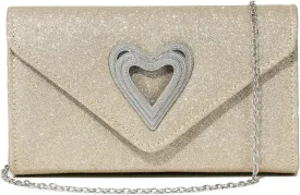 Women Heart Evening Bag Shiny Evening Clutch Purse for Women Sparkly Wedding Shiny Party Prom Purse Dressy Clutch Bags